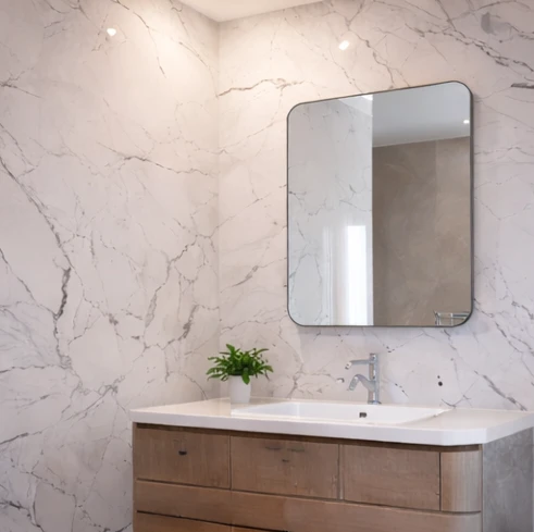 كسوة جدران حمام باستخدام pvc وبديل الرخام المقاوم للرطوبة